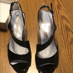 Never worn black wedges